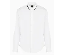 Armani Exchange OFFICIAL STORE Camicia Regular Fit In Tessuto Satin Stretch Bianco