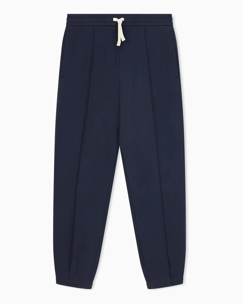 Armani Exchange Pantaloni regular fit in cotone french terry Blu