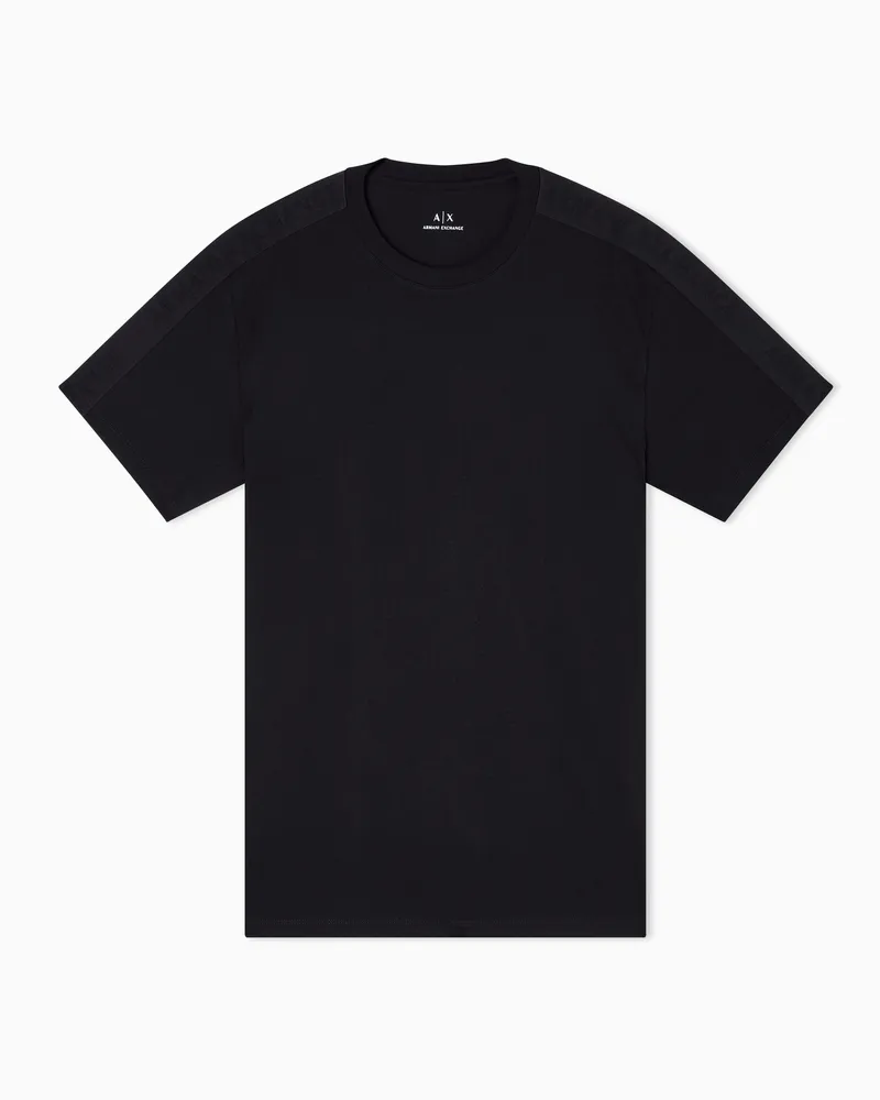 Armani Exchange T-shirt regular fit girocollo in cotone Nero