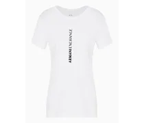 Armani Exchange OFFICIAL STORE T-shirt Slim Fit In Cotone Pima Con Stampa Logo Bianco