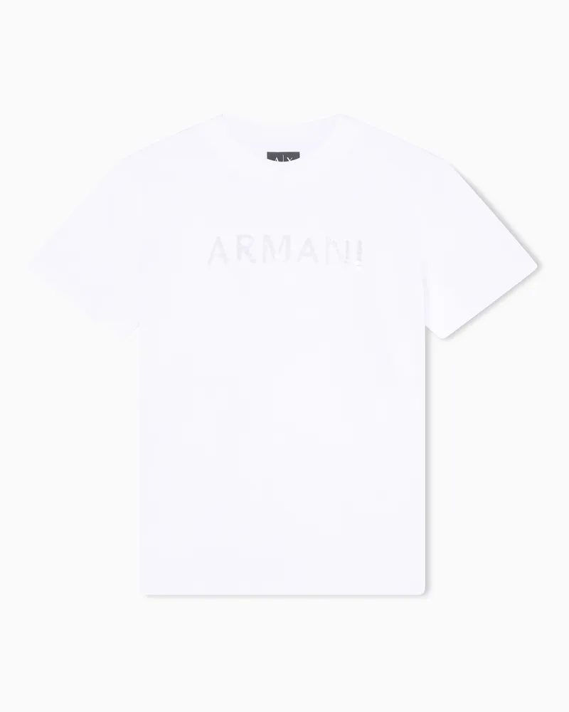 Armani Exchange T-Shirt Relaxed Fit in Jersey di Cotone Bianco