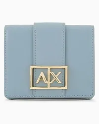 Armani Exchange OFFICIAL STORE Portafoglio Con Logo Monogram Dorato Asv Azzurro