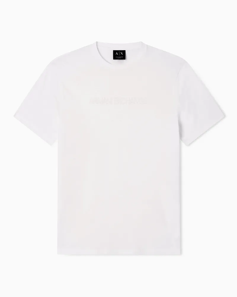 Armani Exchange T-shirt Slim Fit in Jersey di Cotone Bianco