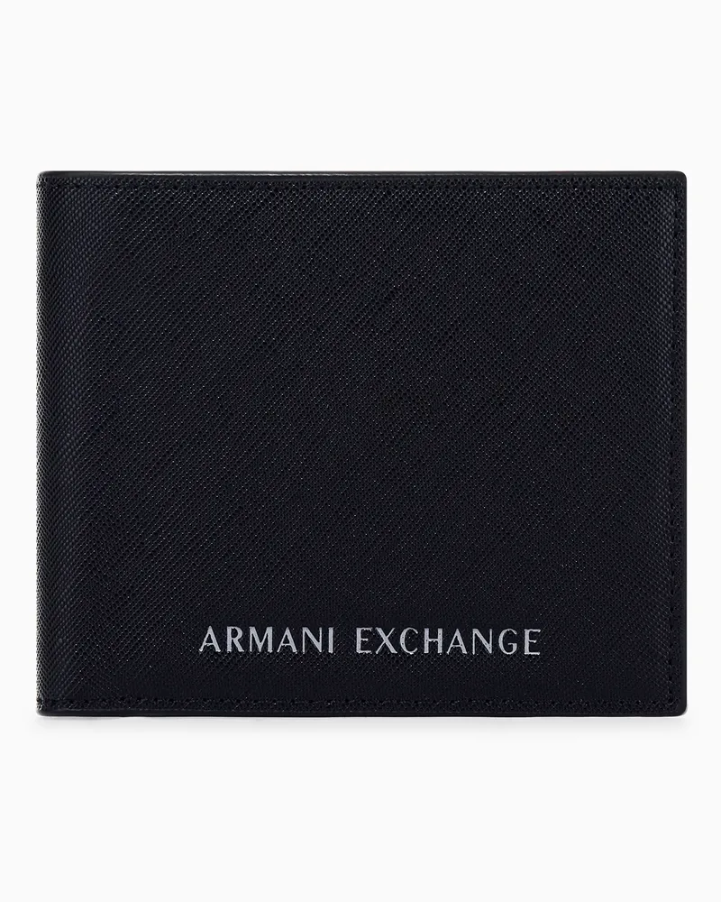 Armani Exchange Portafoglio bifold con portamonete e logo Nero