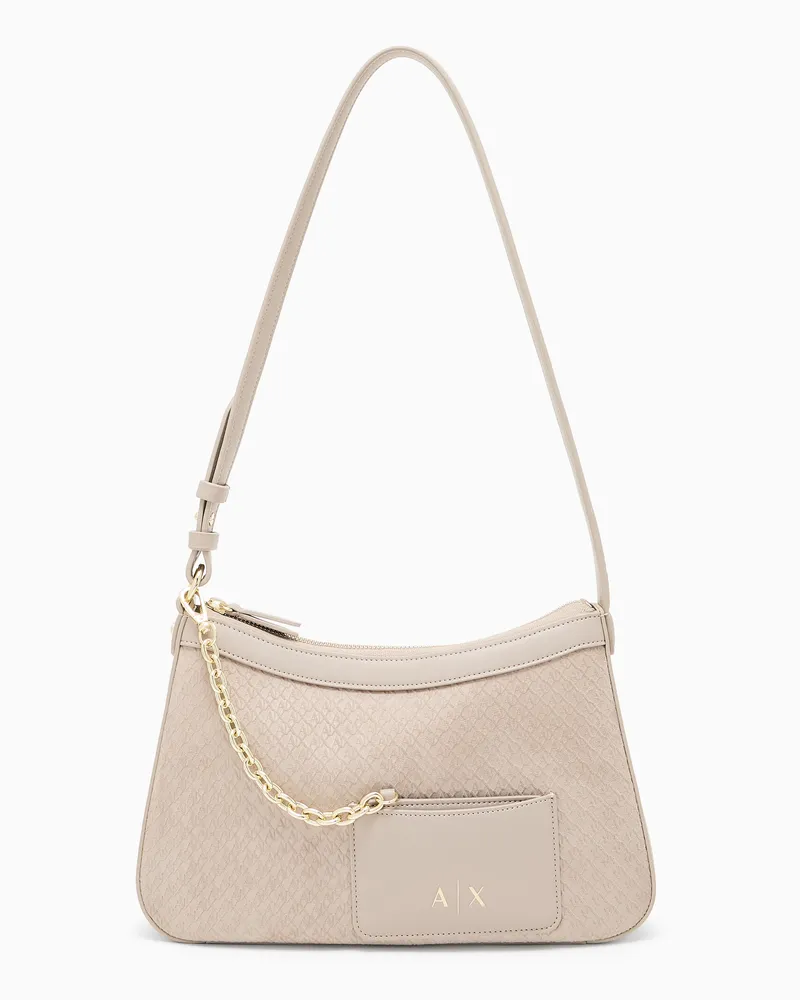 Armani Exchange Borsa a spalla con catena Beige