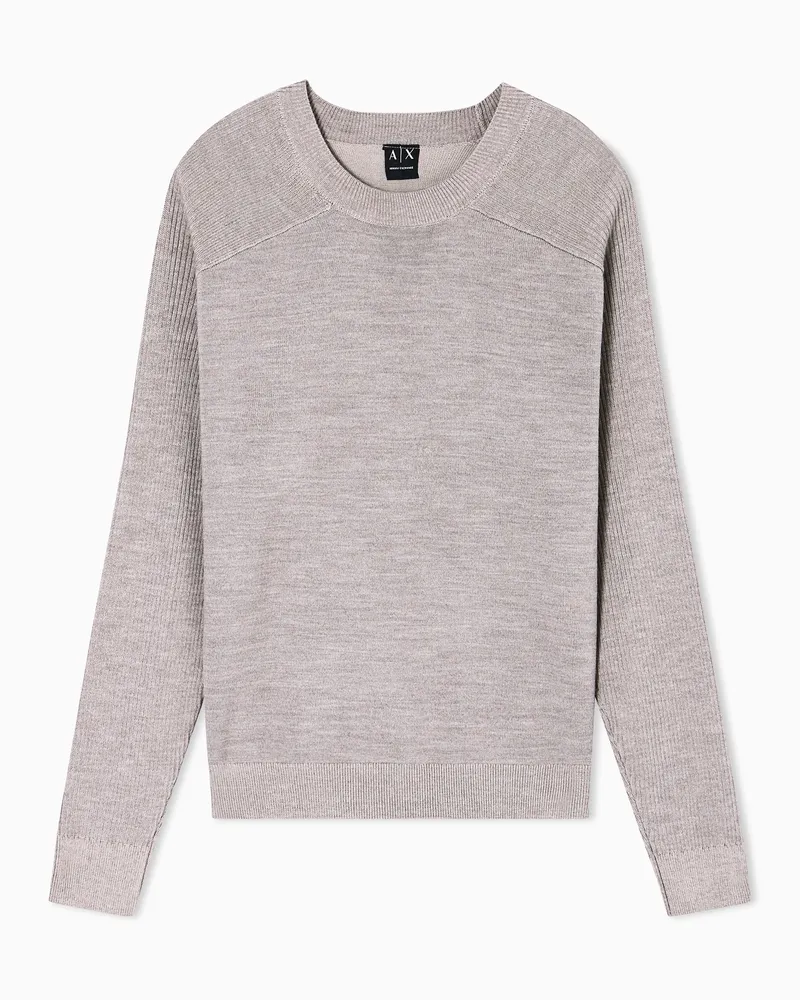 Armani Exchange Maglione girocollo con dettaglio sulle spalle Beige