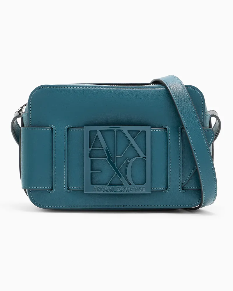 Armani Exchange Borsa a tracolla con logo in rilievo e tracolla regolabile Verde