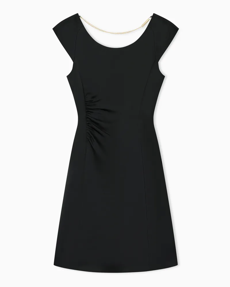 Armani Exchange Abito Midi in Crepe Satin Nero
