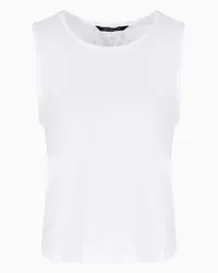 Armani Exchange OFFICIAL STORE Top Con Retro In Tessuto Monogram Fiammato Bianco