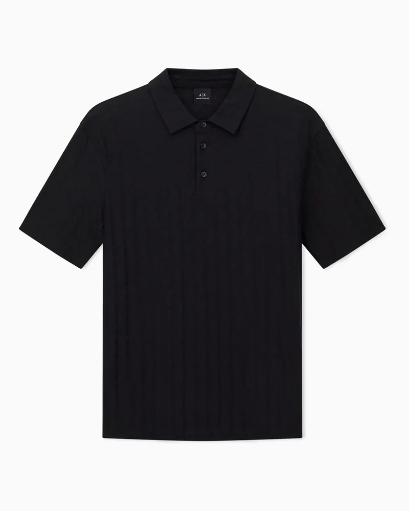 Armani Exchange Polo regular fit in cotone mercerizzato Nero