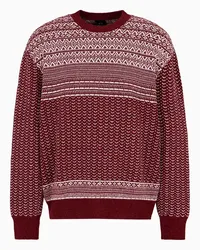 Armani Exchange OFFICIAL STORE Maglione Con Motivo Tricot Bicolor Bordeaux