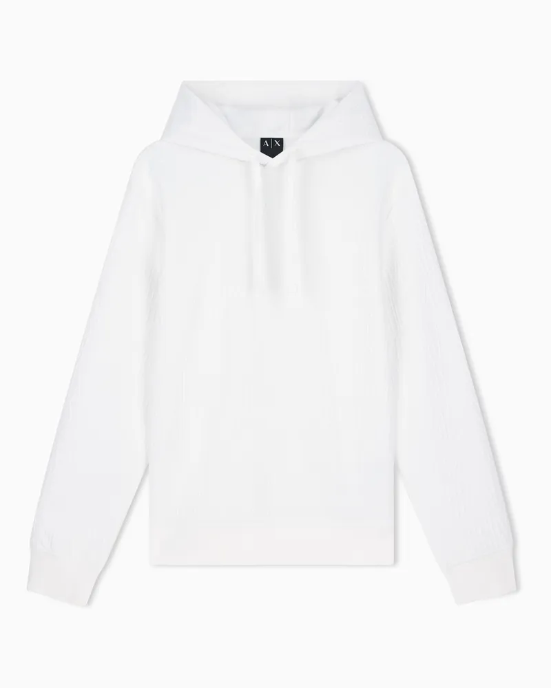 Armani Exchange Felpa in jersey jacquard elasticizzato Bianco