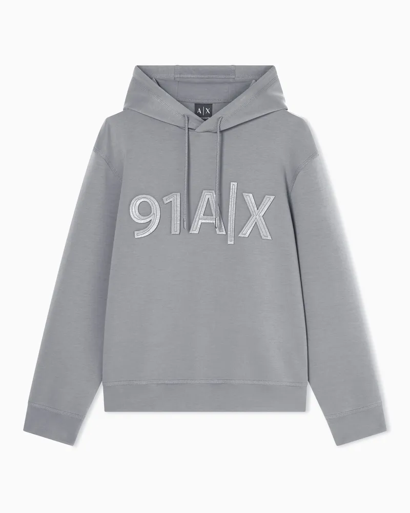 Armani Exchange Felpa con cappuccio in cotone Grigio