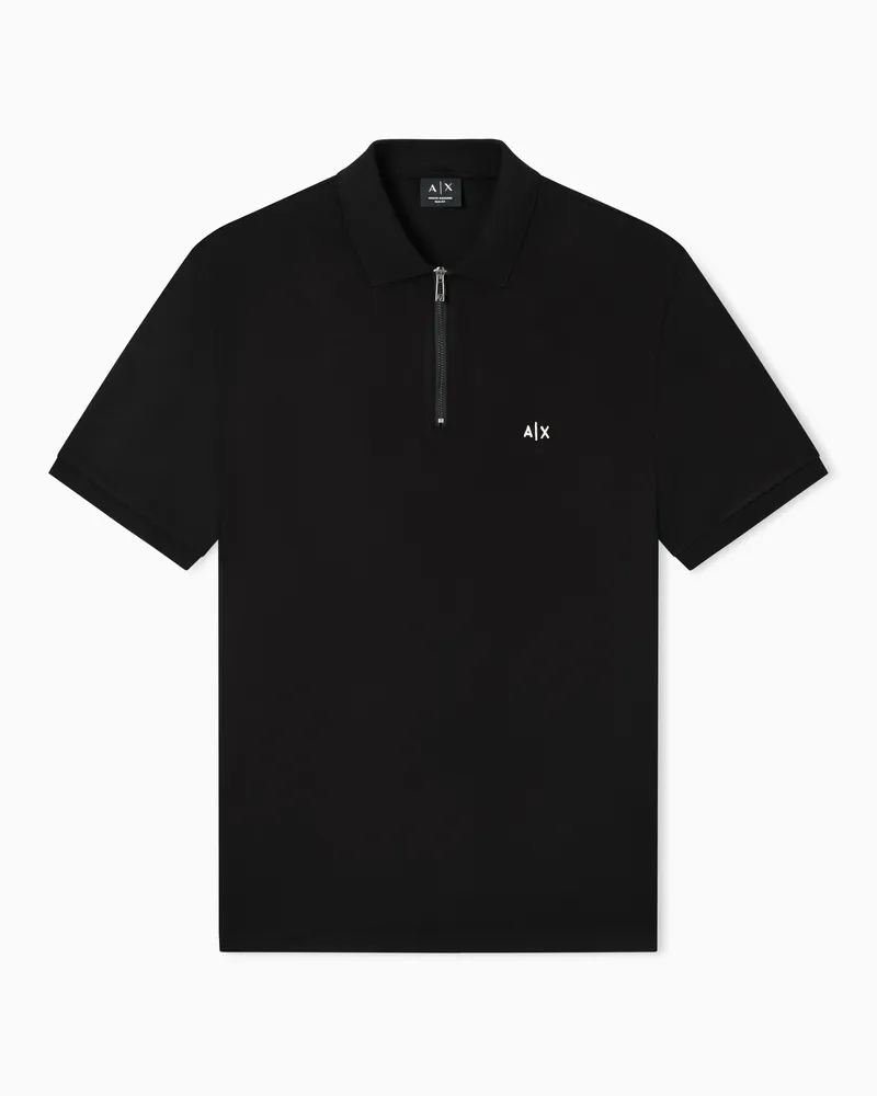 Armani Exchange Polo in tessuto tecnico Nero