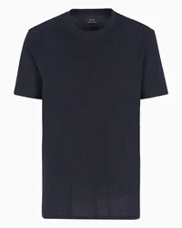 Armani Exchange OFFICIAL STORE T-shirt Regular Fit In Cotone Monogram Allover In Cotone Asv Blu