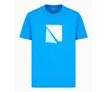Armani Exchange OFFICIAL STORE T-shirt Regular Fit In Jersey Con Stampa Geometrica Blu