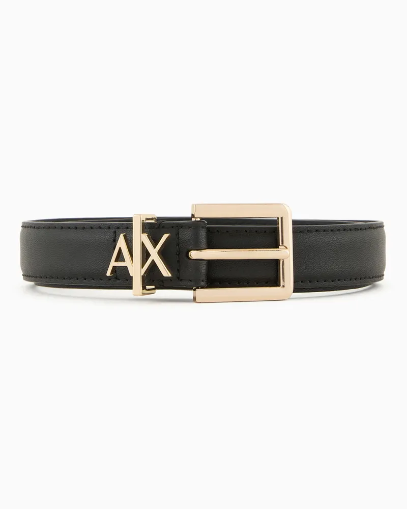 Armani Exchange Cintura con logo piccolo Nero