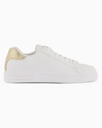 Armani Exchange OFFICIAL STORE Sneakers Con Logo Ricamato A Tono E Dettaglio Metal Oro