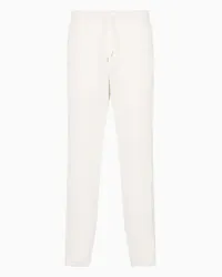 Armani Exchange OFFICIAL STORE Pantaloni Jogger In Interlock Di Cotone Asv Con Banda Logo Bianco