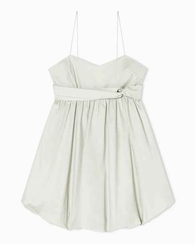 Armani Exchange Abito a palloncino in Chambray con Nodo Beige