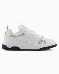 Armani Exchange OFFICIAL STORE Sneakers Con Dettagli Metal E Logo Bianco