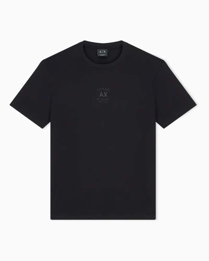 Armani Exchange T-shirt vestibilità regolare in jersey di cotone Nero