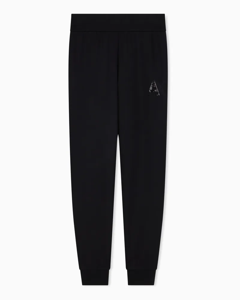 Armani Exchange Pantaloni regular fit in tessuto scuba di viscosa Nero