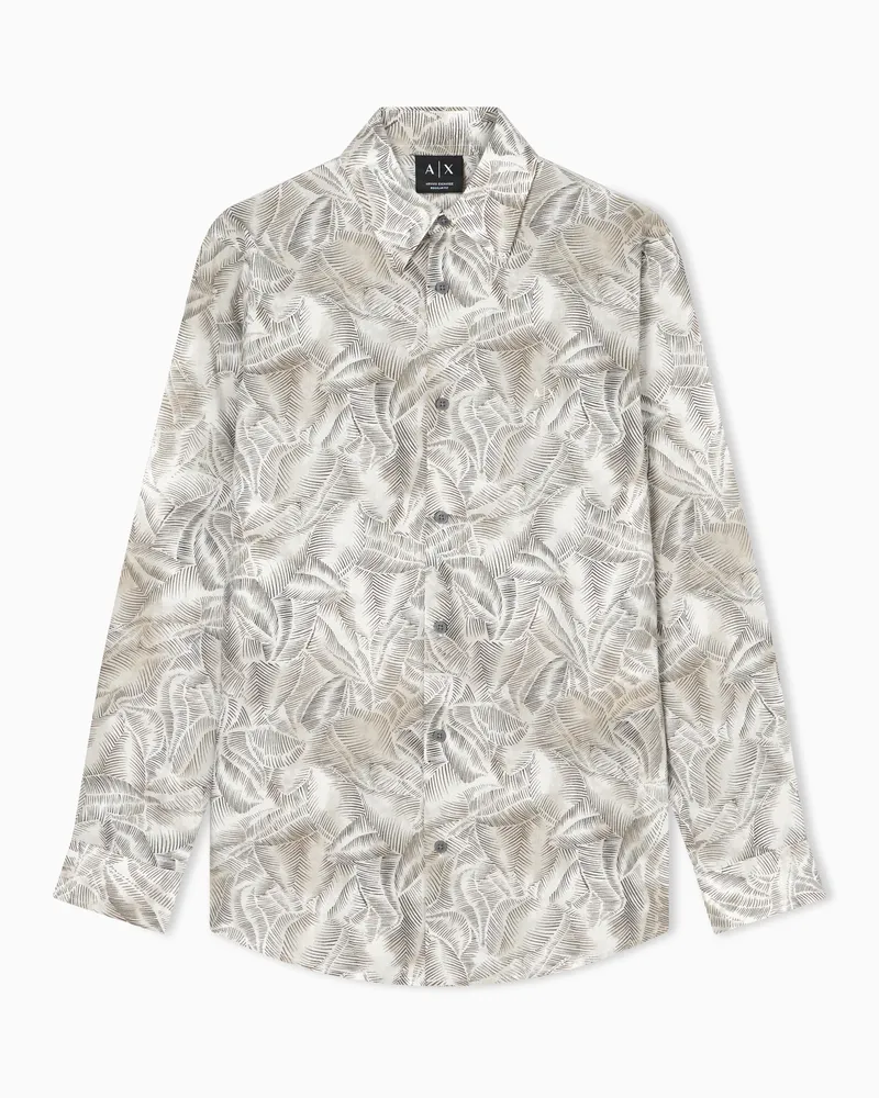 Armani Exchange Camicia in Cotone Oversize Beige