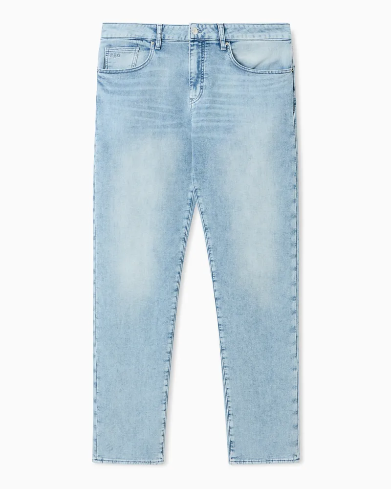 Armani Exchange Jeans Slim Fit in Denim Fleece Blue Wash Blu