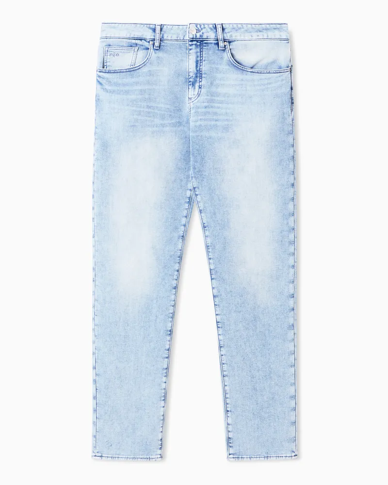Armani Exchange Jeans cotone slim fit con cinque tasche Blu