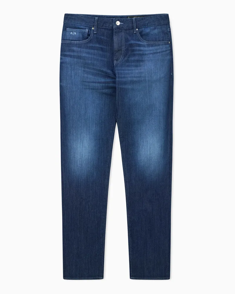 Armani Exchange Jeans Slim Fit in Denim Fleece Blue Wash Blu