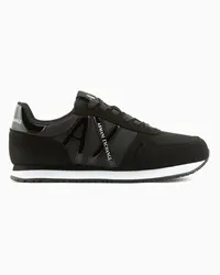 Armani Exchange OFFICIAL STORE Sneakers In Microfibra Con Logo Nero