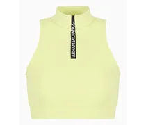 Armani Exchange OFFICIAL STORE Top In Jersey Stretch Con Zip Verde