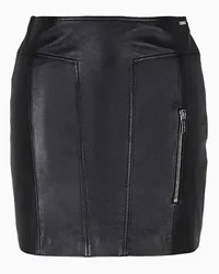 Armani Exchange OFFICIAL STORE Minigonna In Pelle Con Zip Nero