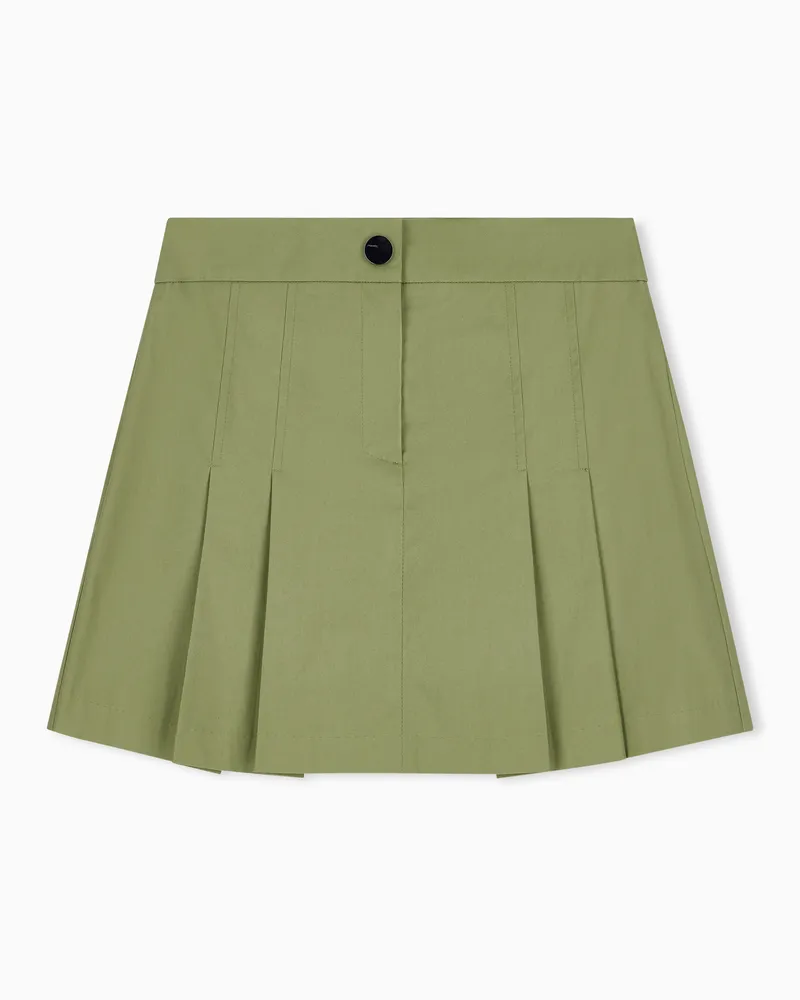 Armani Exchange Mini Gonna a Trapezio in Twill Verde
