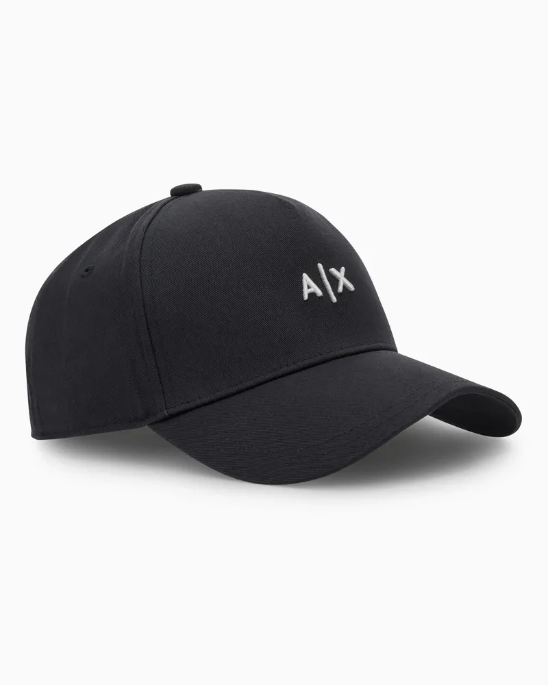 Armani Exchange Cappello per il sole in cotone con logo Nero