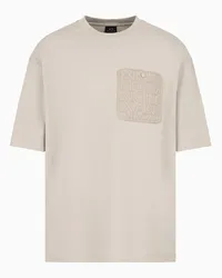 Armani Exchange OFFICIAL STORE T-shirt Relaxed Fit Con Tasca A Contrasto In Cotone Asv Beige