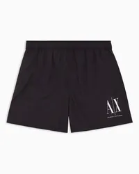 Armani Exchange OFFICIAL STORE Boxer Da Mare In Tessuto Con Logo Nero