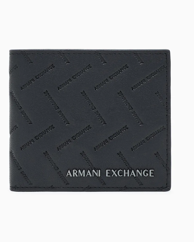 Armani Exchange Portafoglio bifold texture liscia Nero