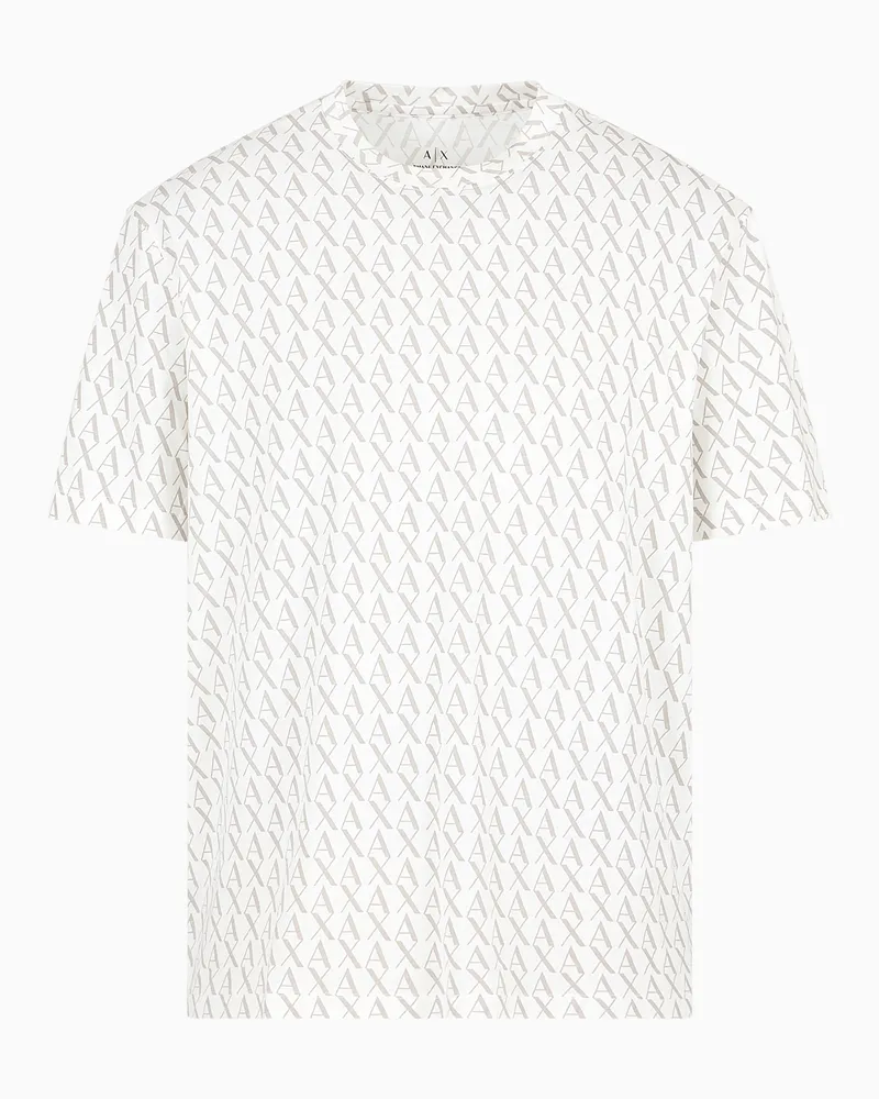Armani Exchange T-shirt a manica lunga con stampe del logo Bianco