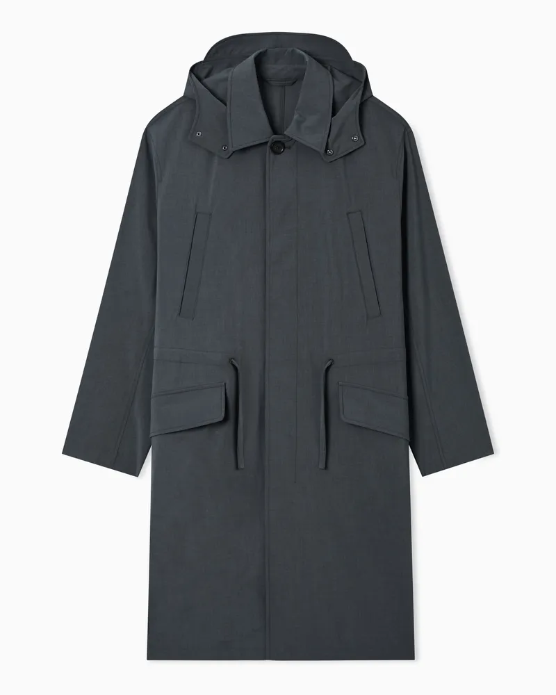 Armani Exchange Parka lungo con cappuccio Grigio