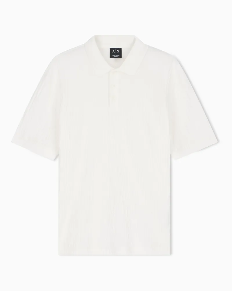 Armani Exchange Polo regular fit in jersey di cotone mercerizzato Bianco