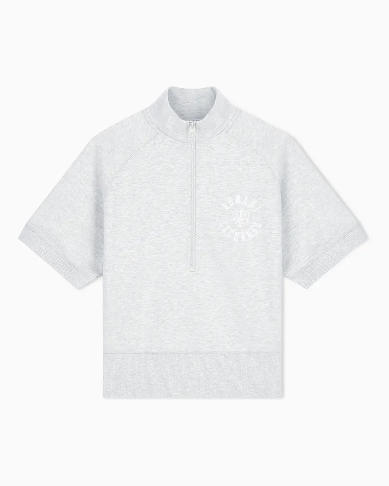 Armani Exchange Felpa Crossover regular fit in cotone french terry Grigio