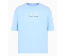 Armani Exchange OFFICIAL STORE T-shirt Relaxed Fit Milano Edition Azzurro