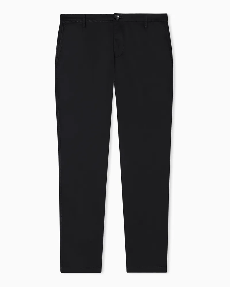 Armani Exchange Pantaloni cotone stretch a gamba dritta Nero