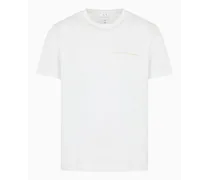 Armani Exchange OFFICIAL STORE T-shirt Regular Fit In Jersey Di Cotone Con Logo Sul Petto Bianco