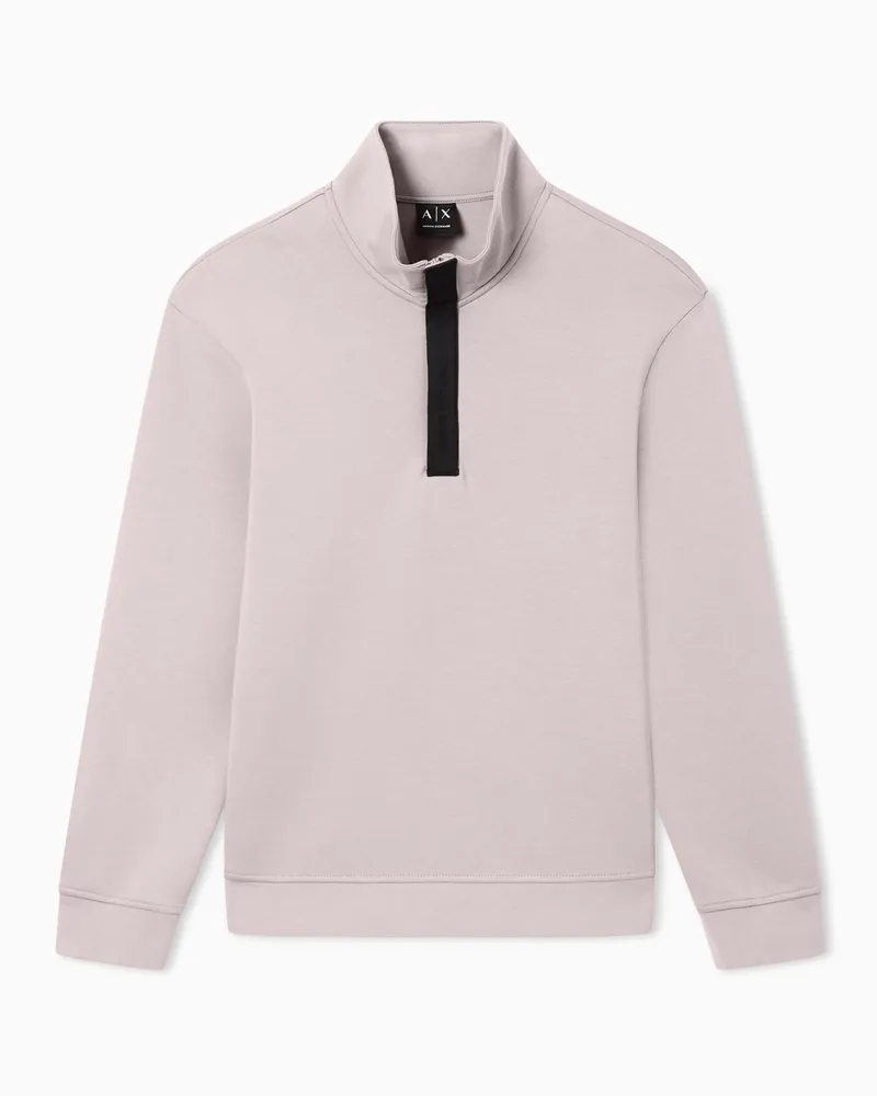 Armani Exchange Felpa con collo alto e zip Beige