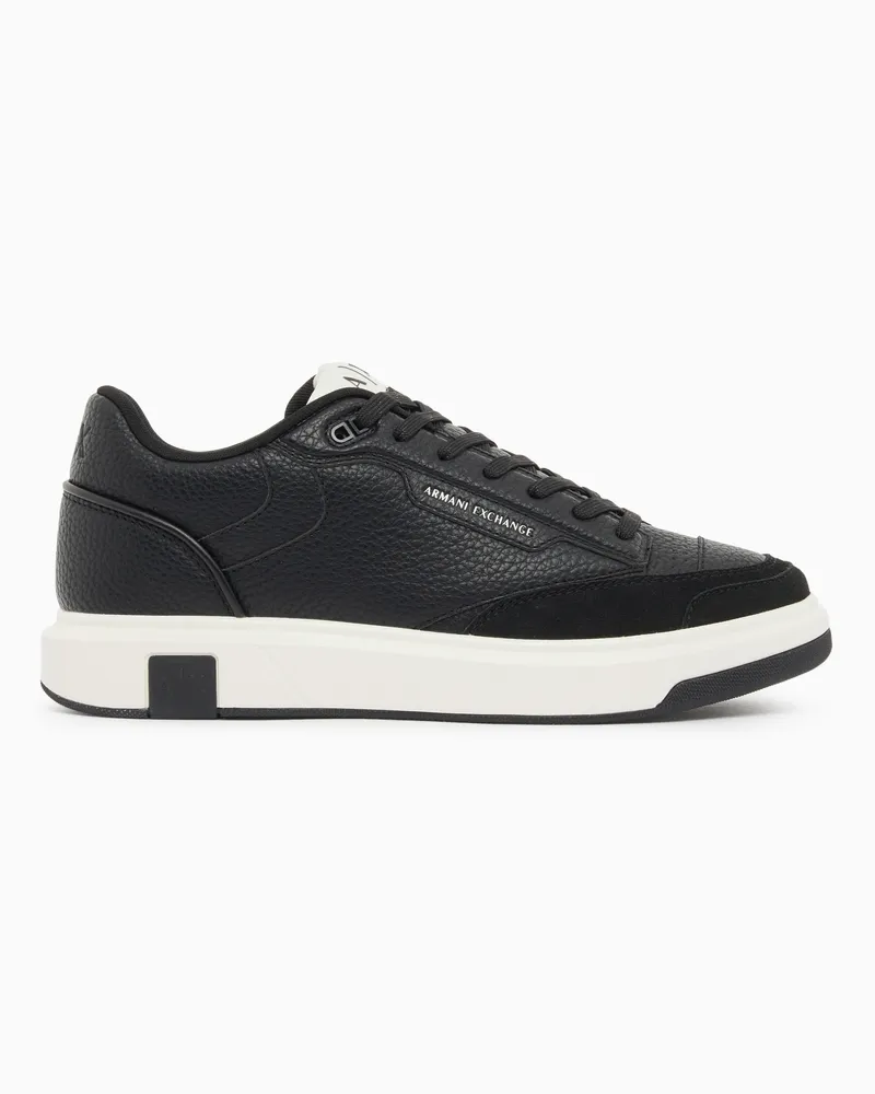Armani Exchange Sneakers stringate con inserti scamosciati e suola in gomma Nero