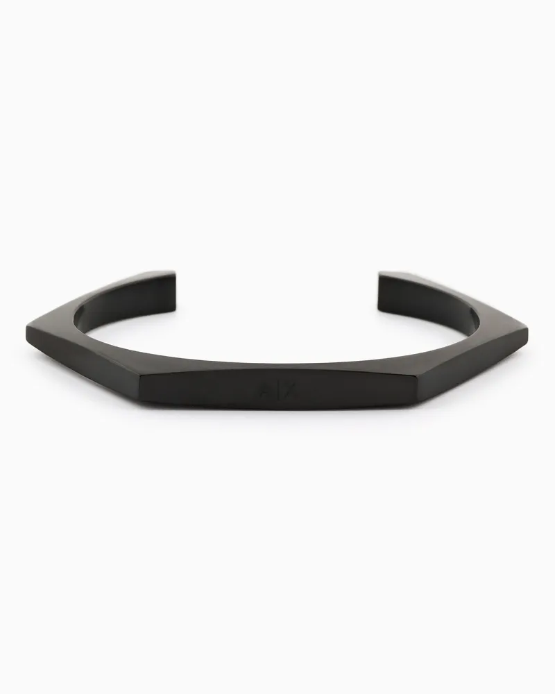Armani Exchange Bracciale manchette in acciaio inossidabile nero Multicolore