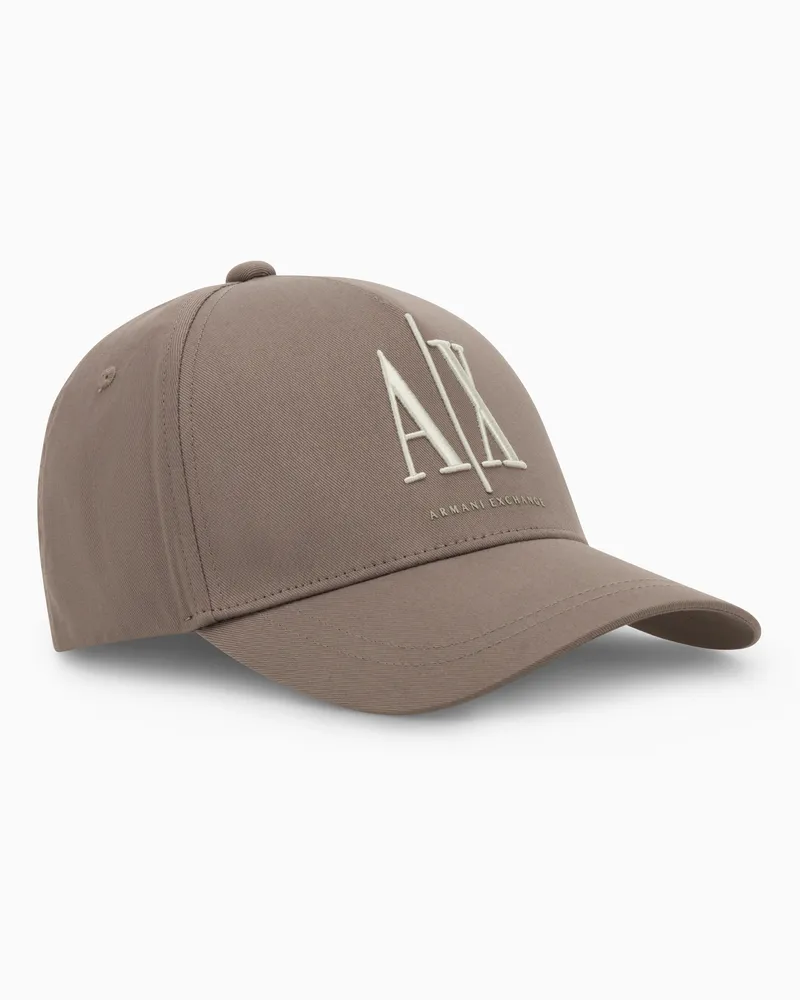 Armani Exchange Cappellino con visiera con ricamo frontale icon Beige